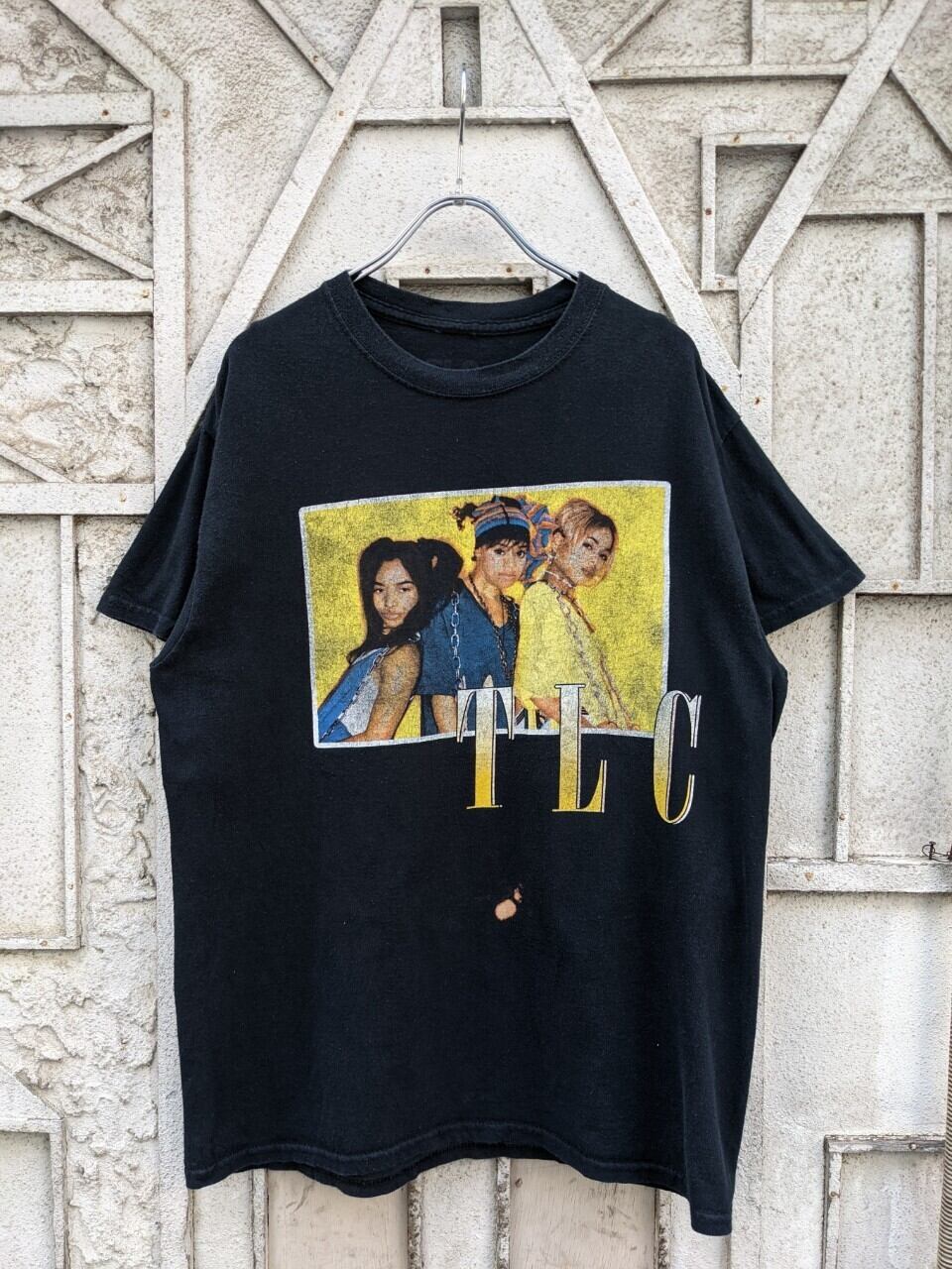 "TLC" dirty print tee 深緑オンライン