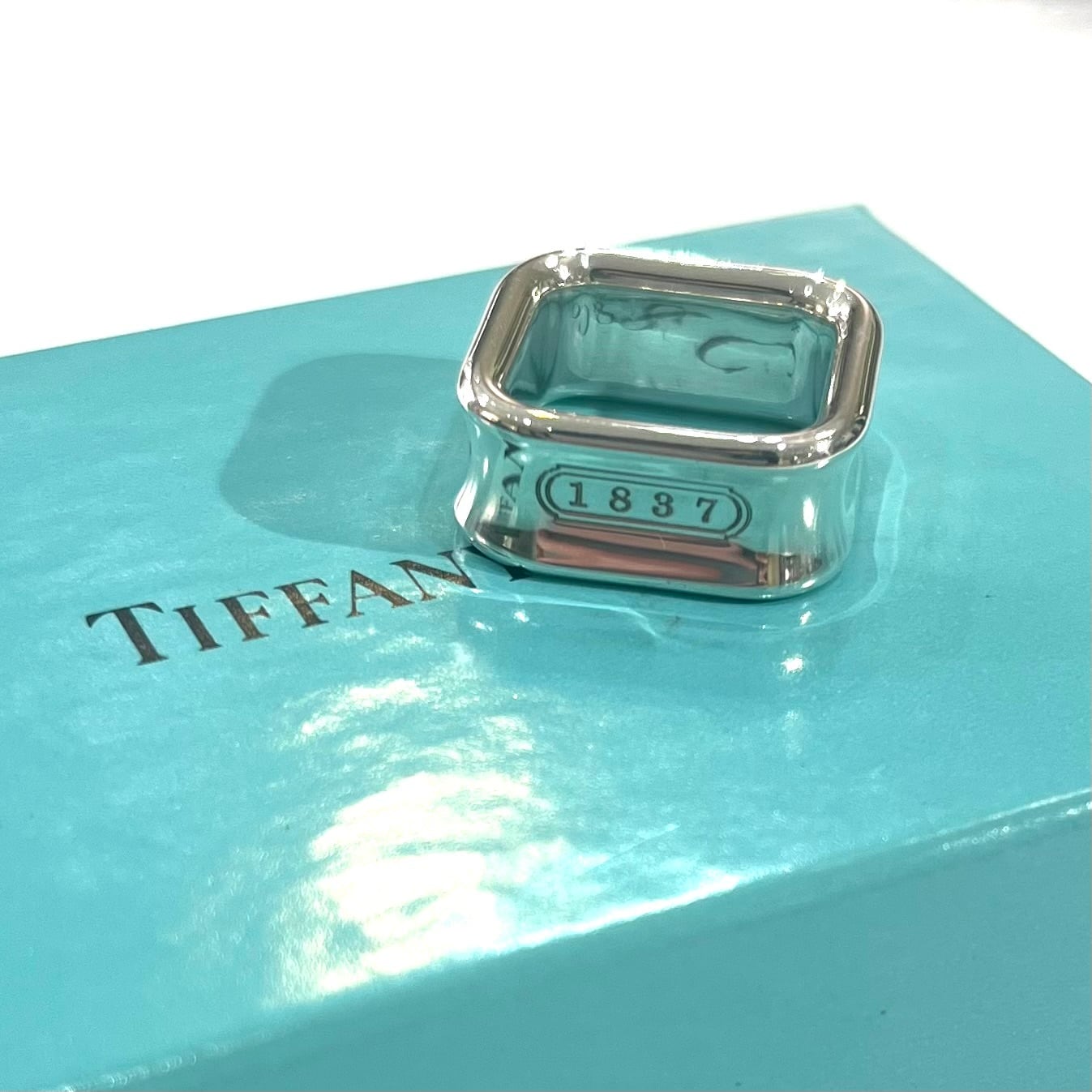 TIFFANY&CO.】【6-7号】2569 T&CO 1837 スクエアリング／シルバー925