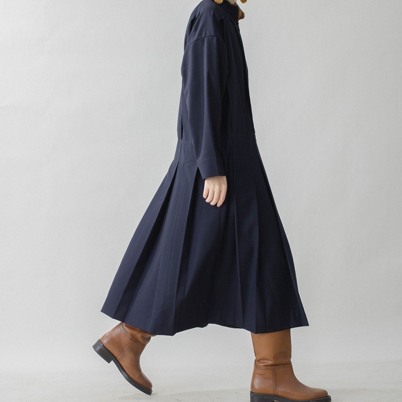 ジップフロントシャツワンピース   ｆ0070 - 4