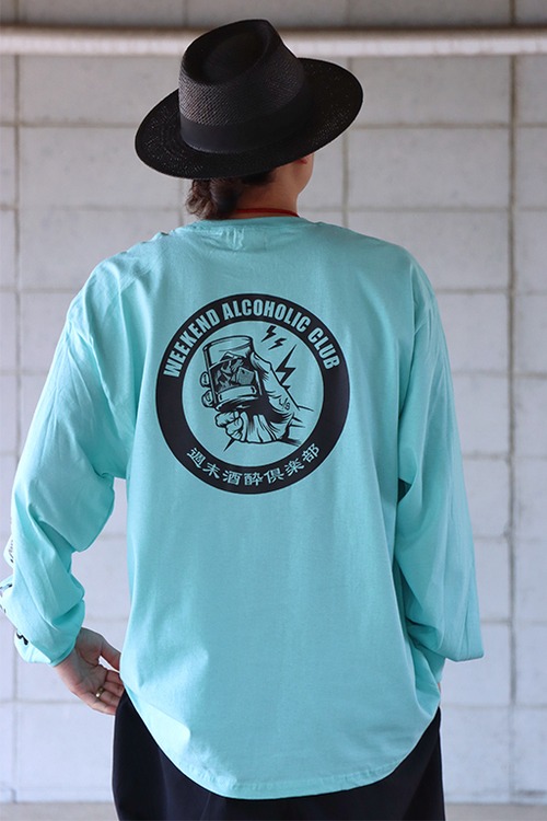 SLINK (スリンク) "WEEKEND ALCOHOLIC CLUB Circle Logo L/S Tee"(MINT)