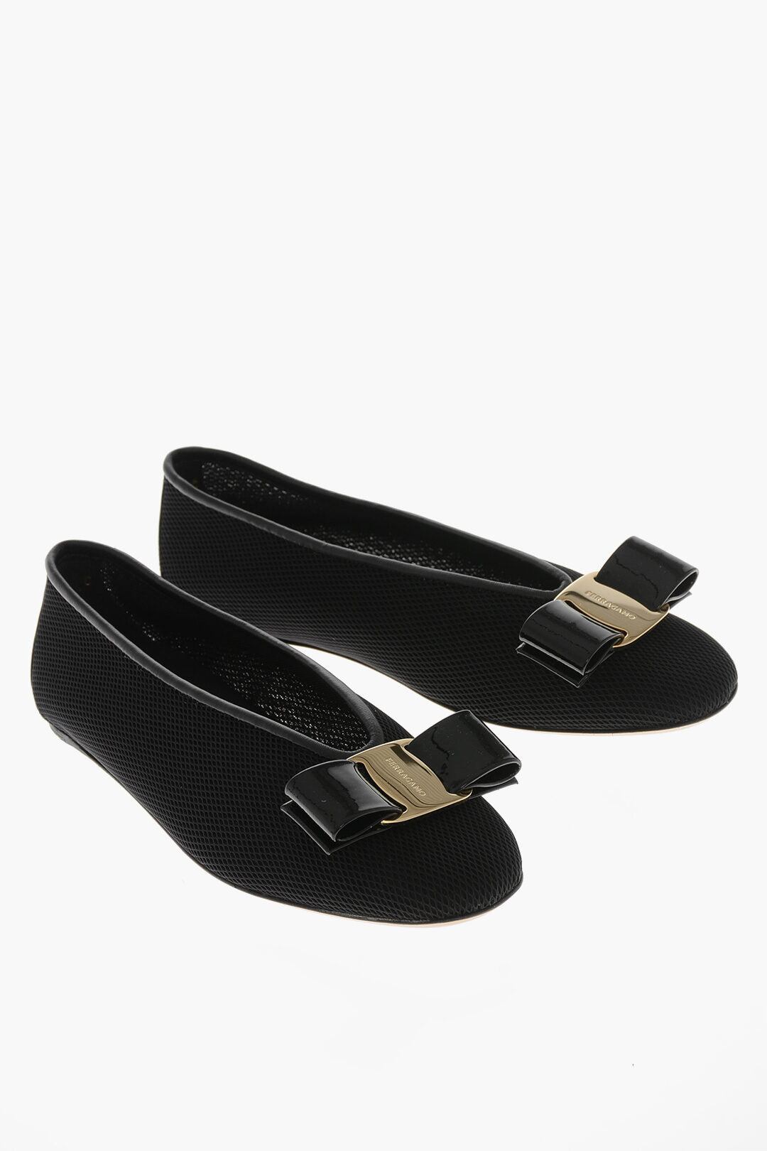 SALVATORE FERRAGAMO サルヴァトーレフェラガモ フラットシューズ レザー・ファブリック
