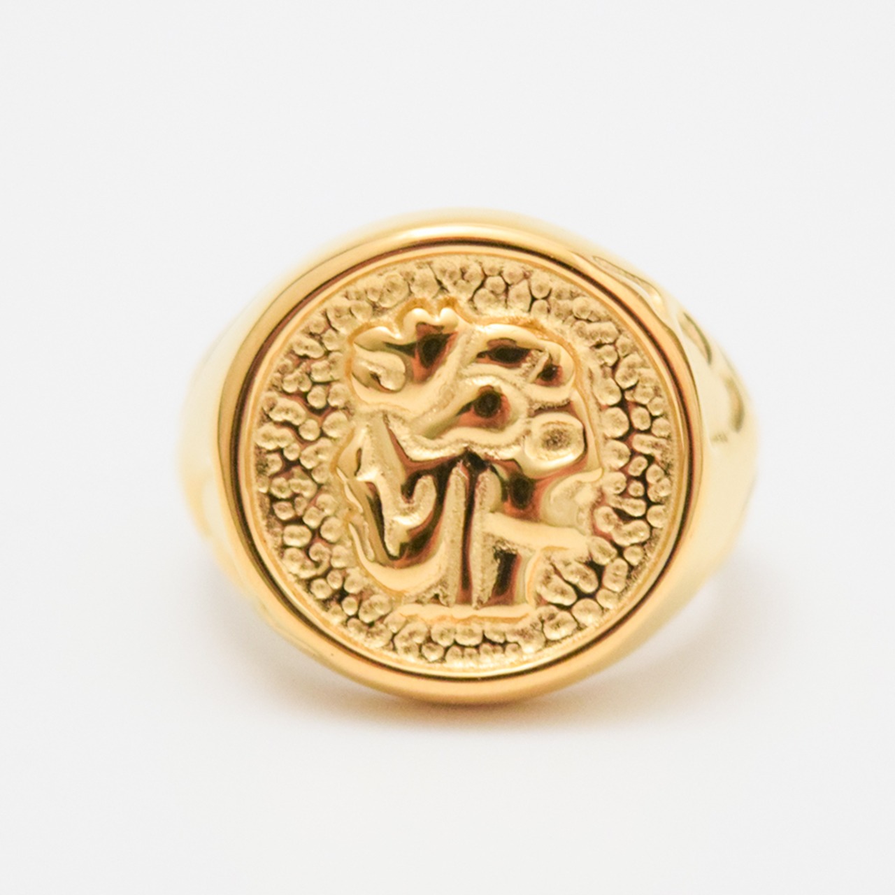 デザインシグネットリングゴールド