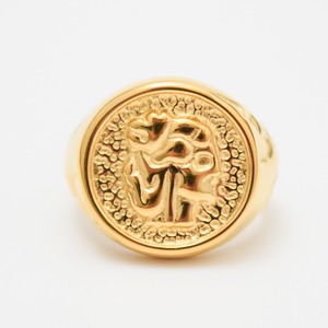 デザインシグネットリングゴールド