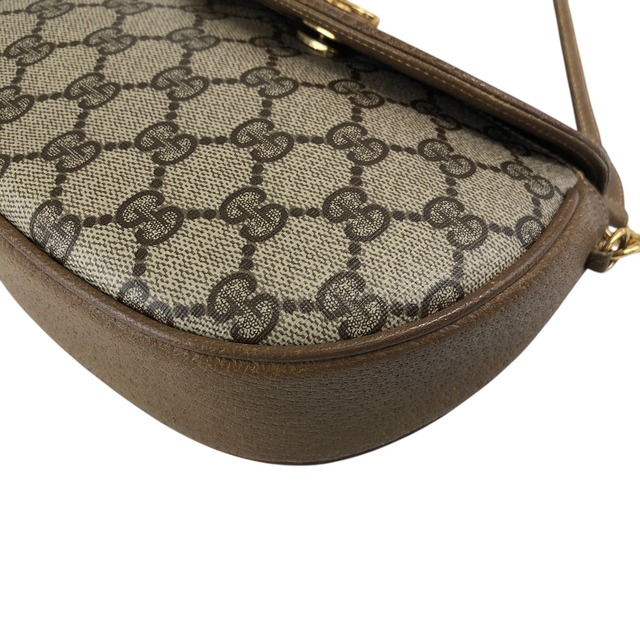GUCCI グッチ GGプラス ショルダーバッグ ベージュ PVCレザー ラウンド ミニバッグ vintage ヴィンテージ オールド ku752d