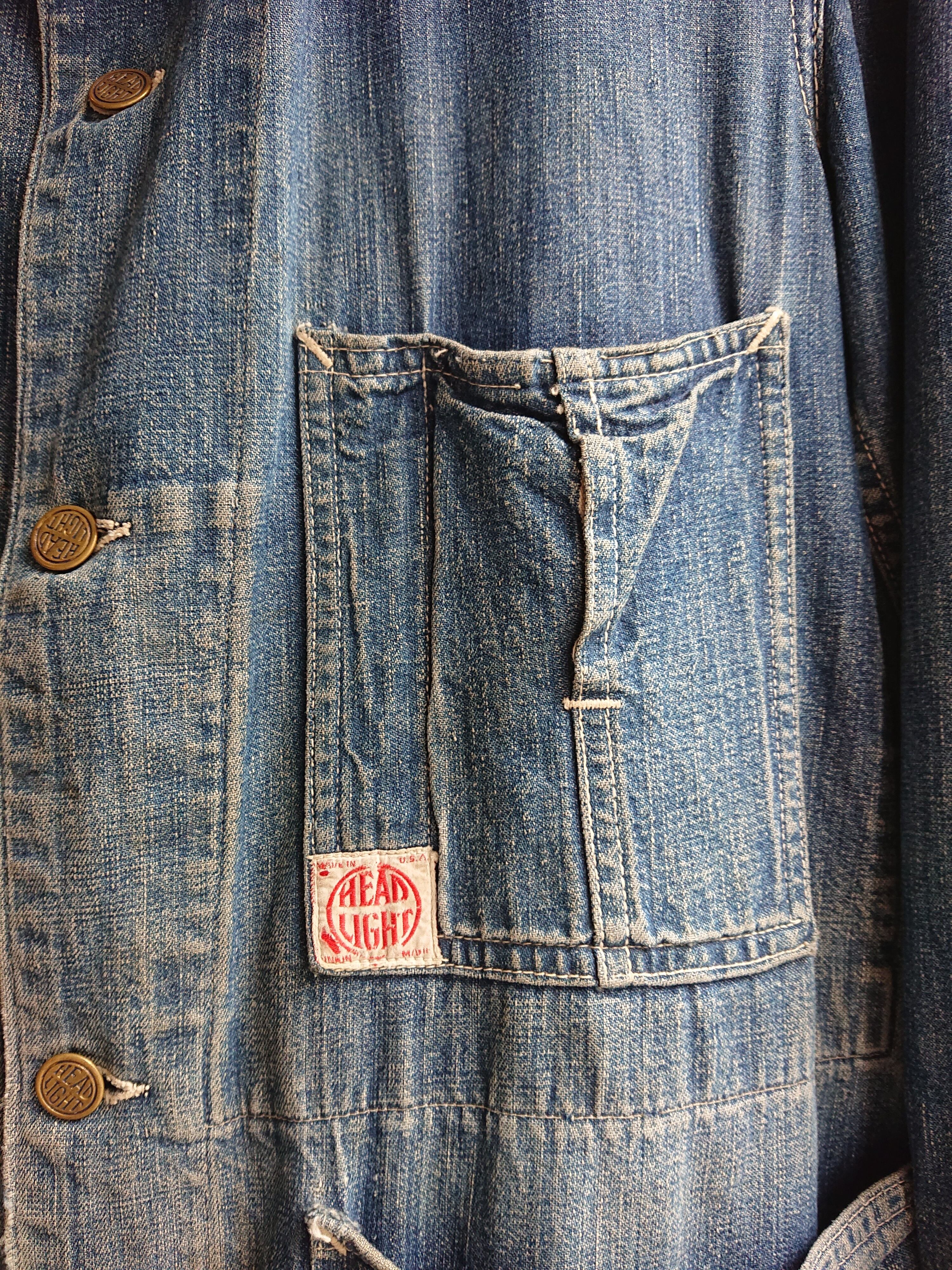 1940s HEAD LIGHT DENIM CHORE JACKET | BOW & ARROW WEB STORE