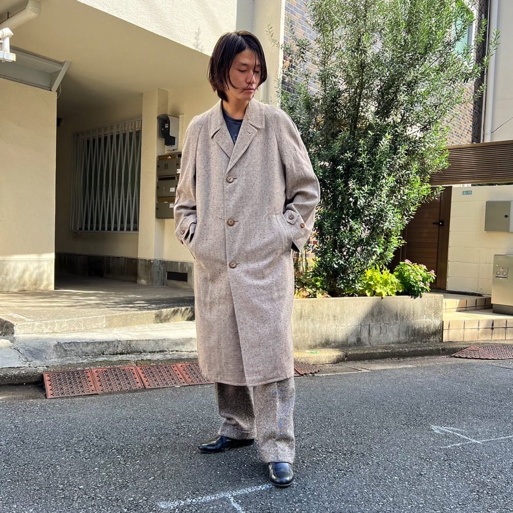 Rock-Knit] Vintage Nep Tweed Wool Coat [1950s-] Vintage Wool Nep