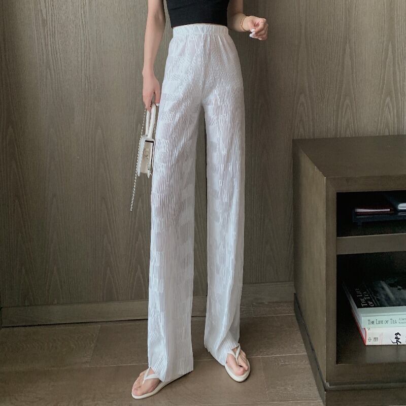 パンツ スプリングオータム薄手ハイウェストウェストスリムストレッチ エラスティック 伸縮 春物 秋物 1号婦人1123536364