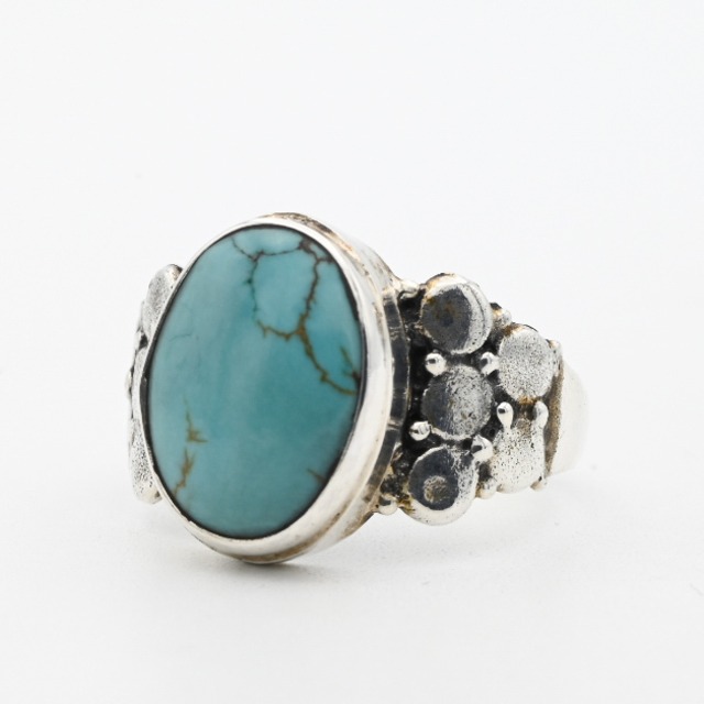 Rounded Turquoise Top Bubble Design Arm Ring #16.0 / Denmark