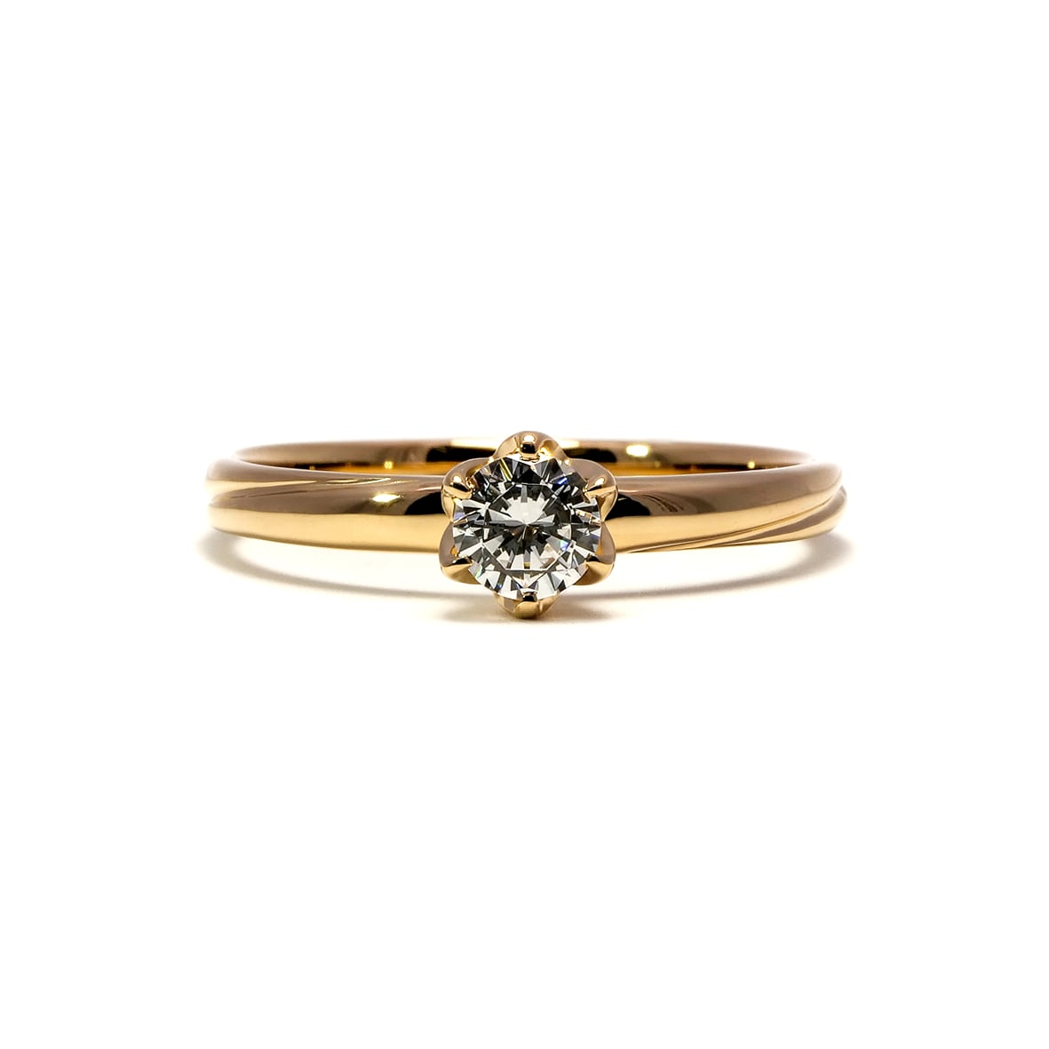 婚約指輪・K18ゴールド・リング・ダイヤモンド・シンプル・エンゲージリング-