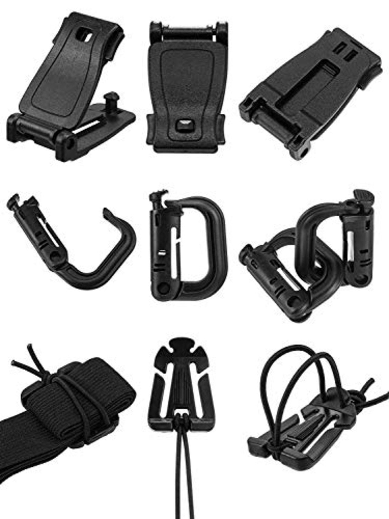 ウェブドミネーター Dリング MOLLE対応 360 回転 Dリング ウェビングクリップ ギアクリップ 高強度軽量 カラビナ グリムロックトリング&バックル アルミ合金 カラビナキー,PALSウェビング対応 バックロック吊り アウトドア用 パック用(30個セット)