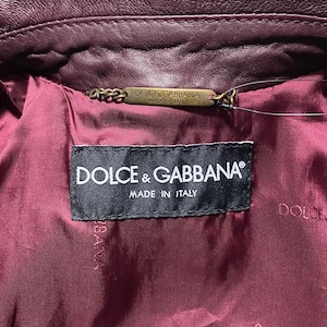 DOLCE&GABBANA reddish brown leather jacket
