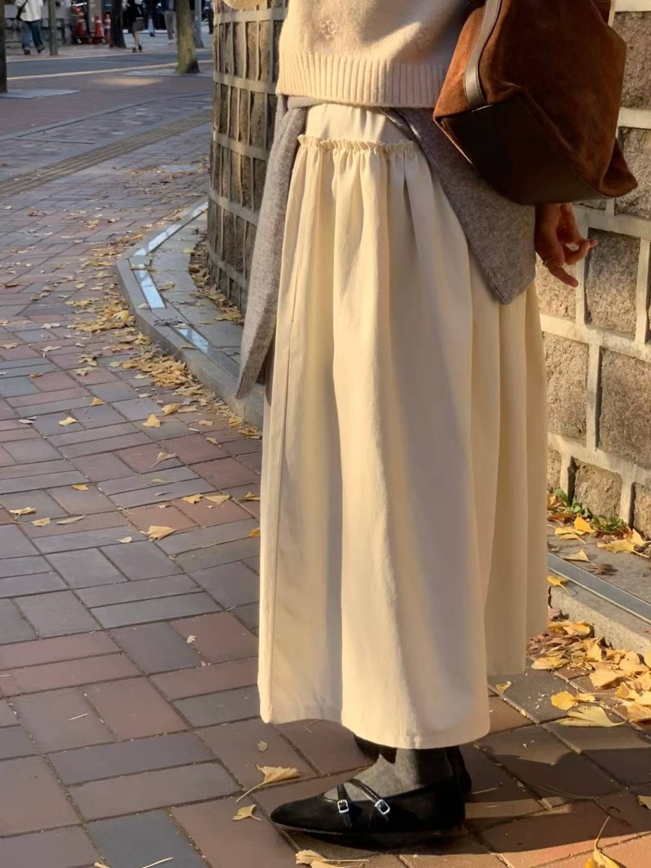 (予約) AREING / Pitch brushed long skirt 1color