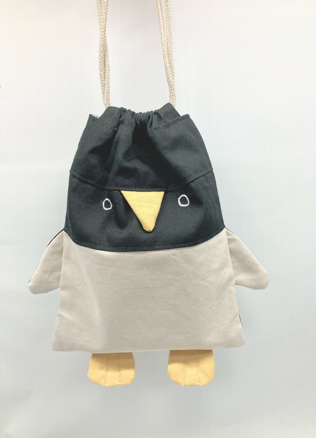 ペンギン　給食袋　巾着袋　｜とりさん工房ーかわいいハンドメイドポーチ