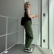 2wayスプリングニットtank/ブラック