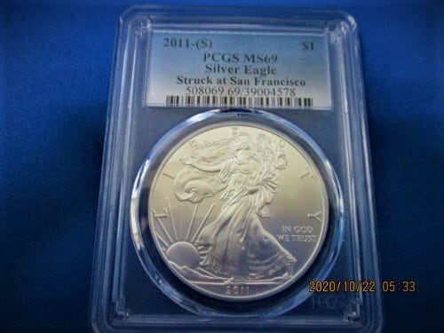 アメリカ 2011年 シルバーイーグル １ドル銀貨 【PCGS MS 69