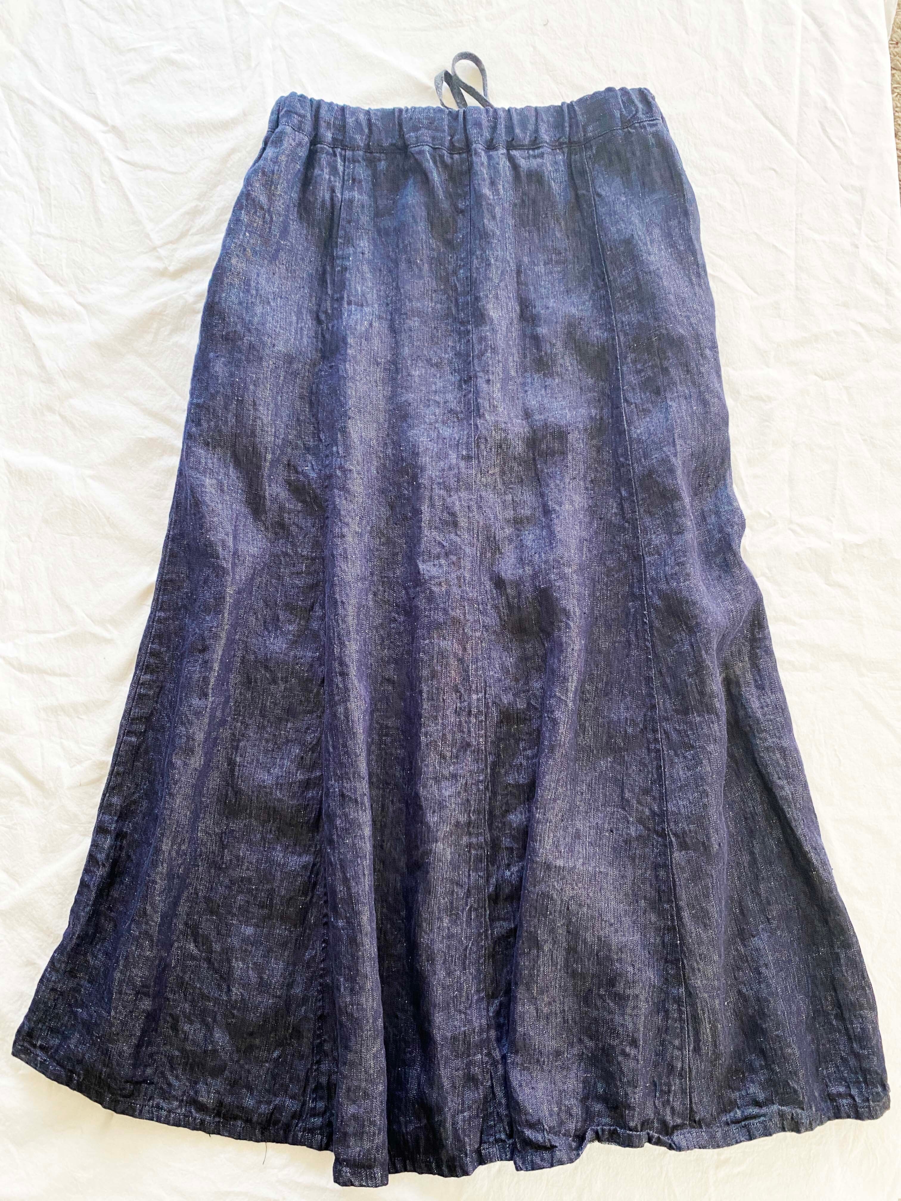 空福　motomi.m モトミエム　リネンデニムパネルスカート リネンデニムパネルスカート | motomi.m online store