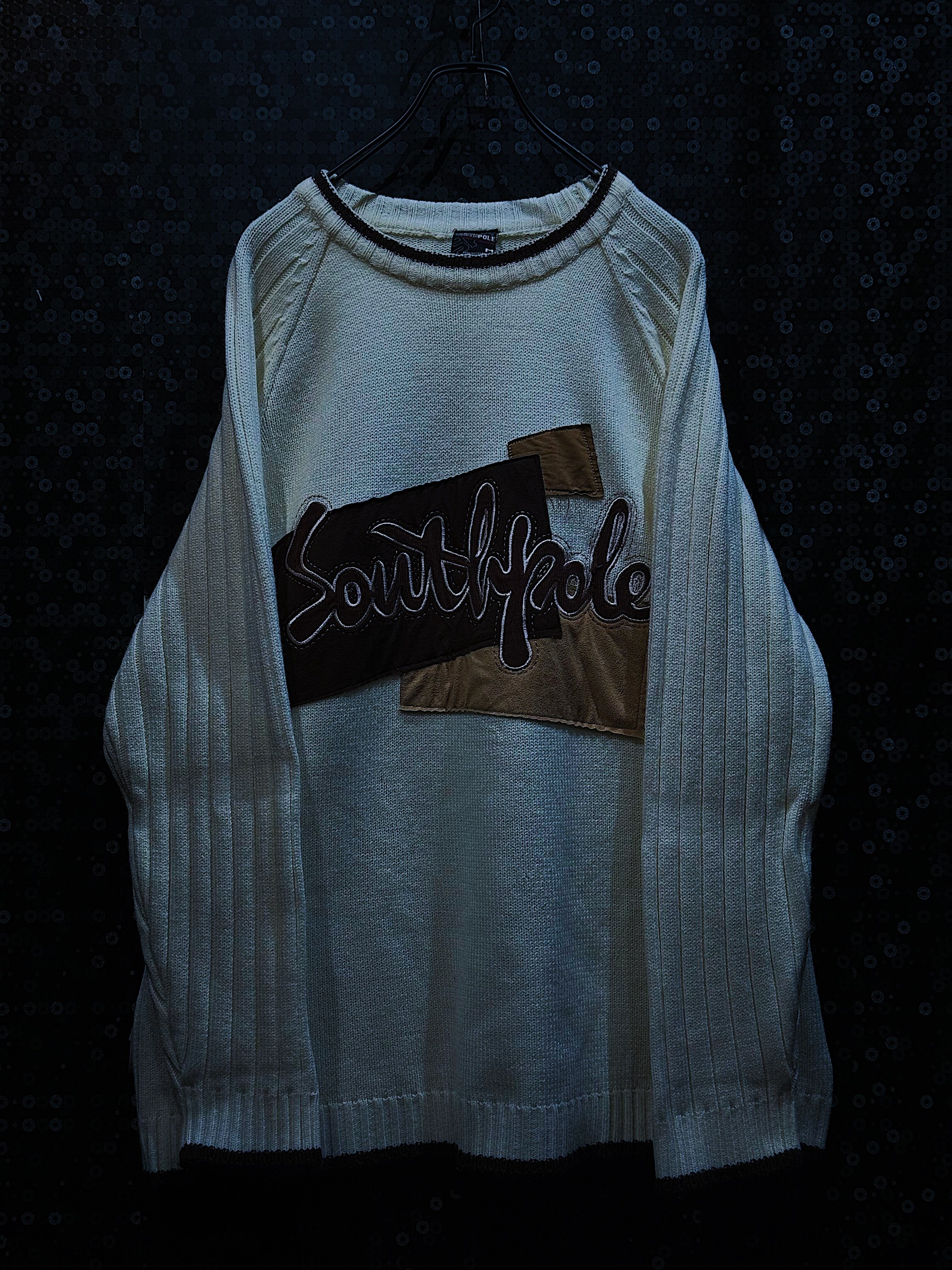 【ÆIEM】"southpole"vintage logo detail raglan sleeve Knit sweater