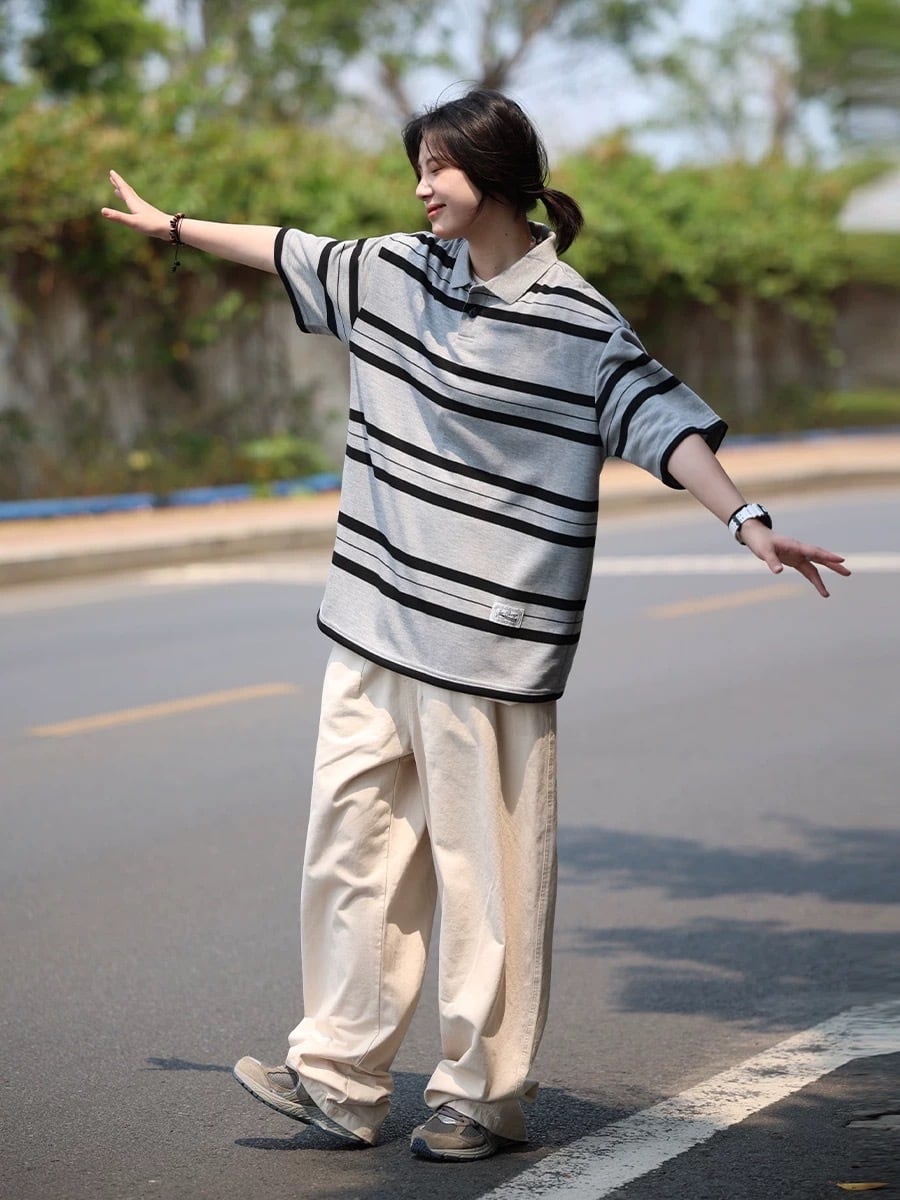 マルチボーダーポロシャツ / Multi Striped Polo-Shirt | INOCENCE