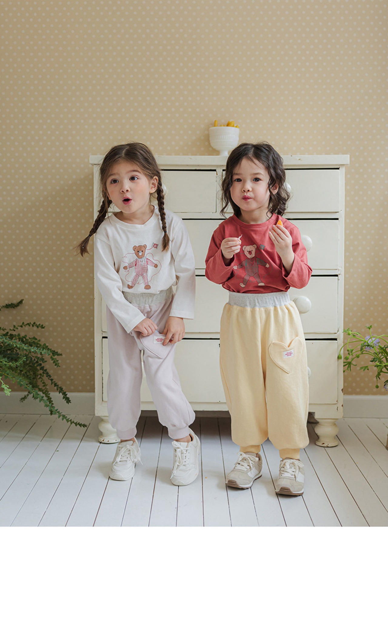 秋ハートポケットカジュアルパンツ