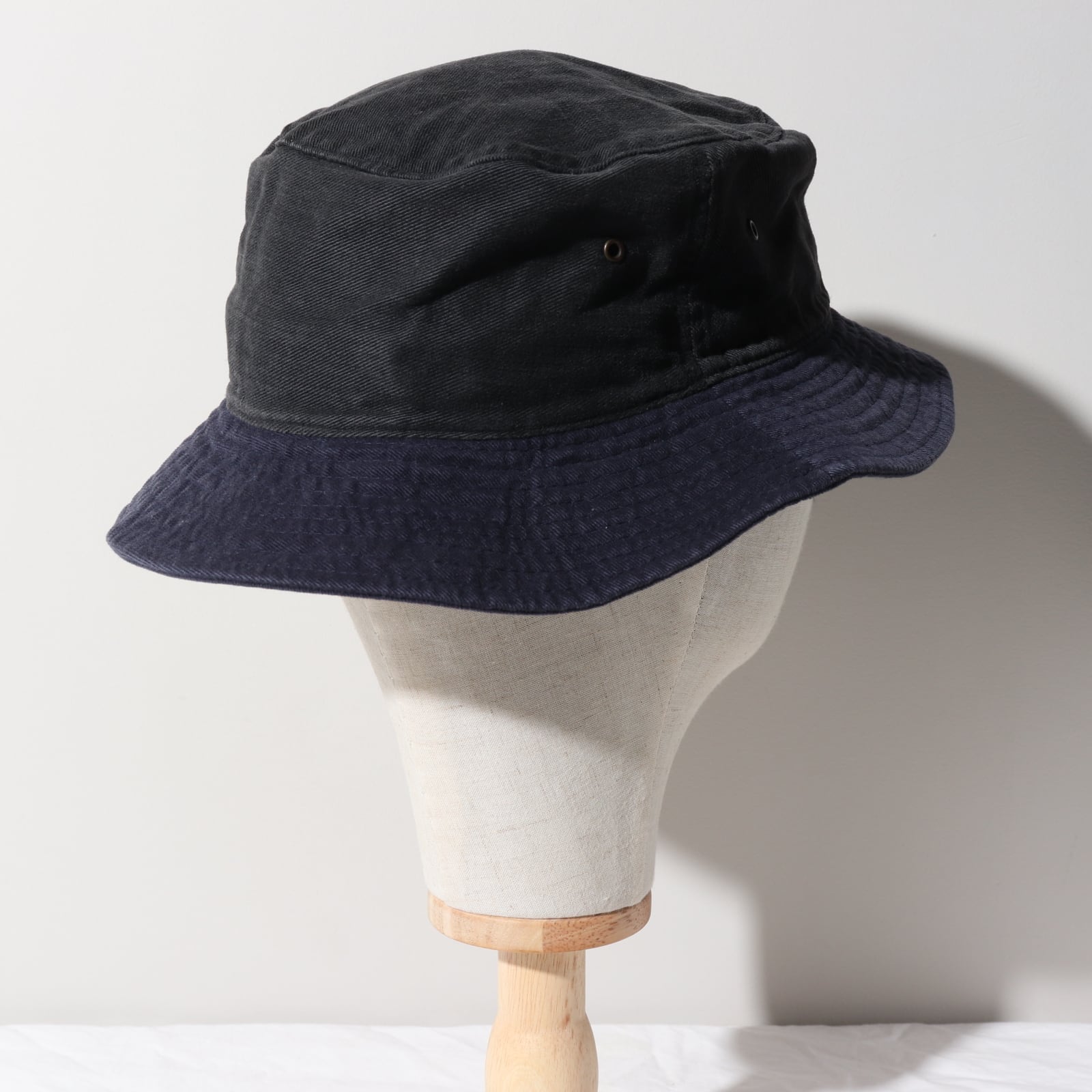 美品 90s Stussy バケットハット ステューシー バケハ 帽子 刺繍 黒 