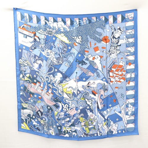 未使用品 HERMES エルメス カレ70 エルメスの叙事詩 デタイユ L'Epopee d'Hermes Detail ヴィンテージシルク スカーフ 22-8326