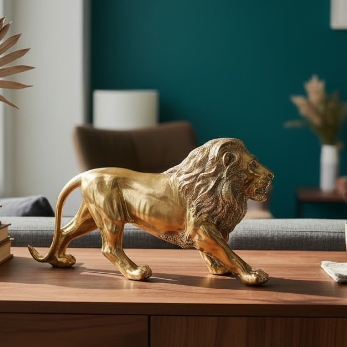 百獣の王ライオン　置物 百獣の王 ライオン｜置物 純金製 : HIKARI GALLERYヤフー店 - 通販