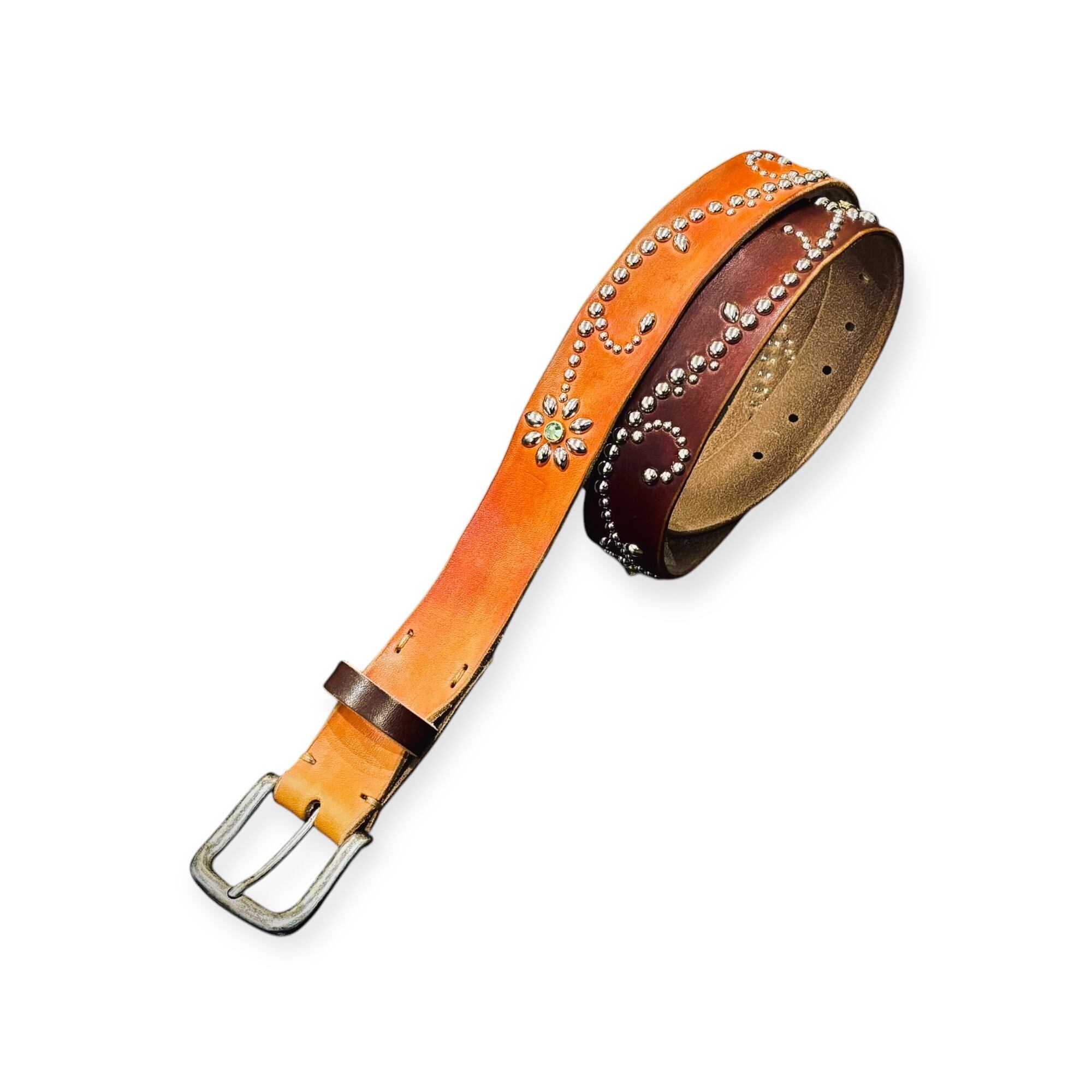 栃木レザー手染めレザーベルト【サンバースト】 | ギターストラップ  