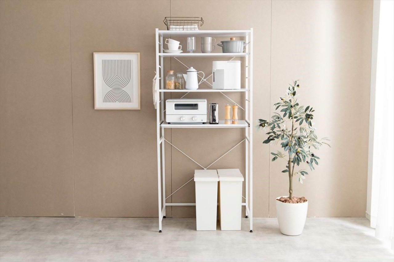 【幅80cm】Cammy ゴミ箱上レンジラック