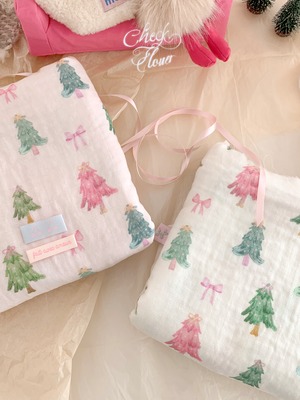【終了】クリスマスリボンツリー　トリプルガーゼ生地24FW