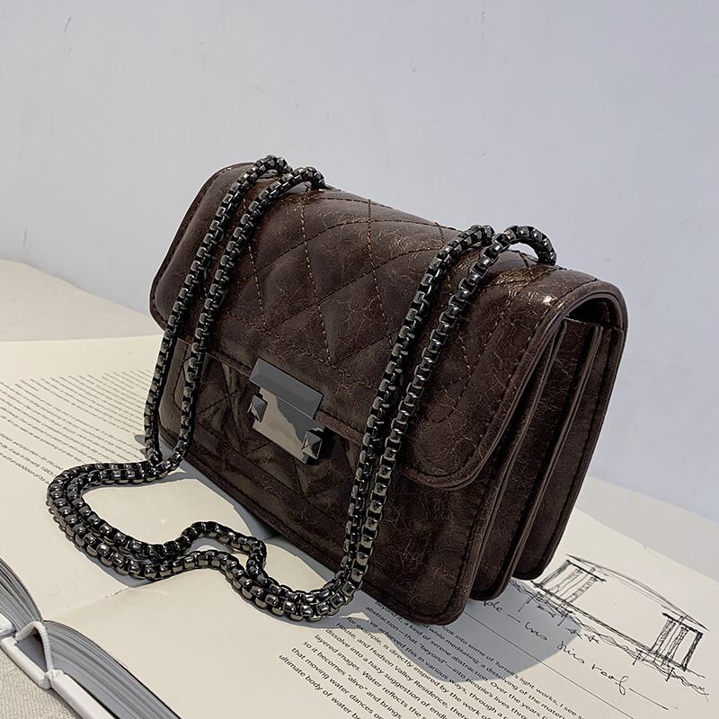 秋冬レトロスモールバッグレディースバッグ2020新しい流行のファッションオールマッチチェーンスモールスクエアバッグネットレッドシングルショルダーメッセンジャーバッグ Tiancai_Wing_Bag29265784417