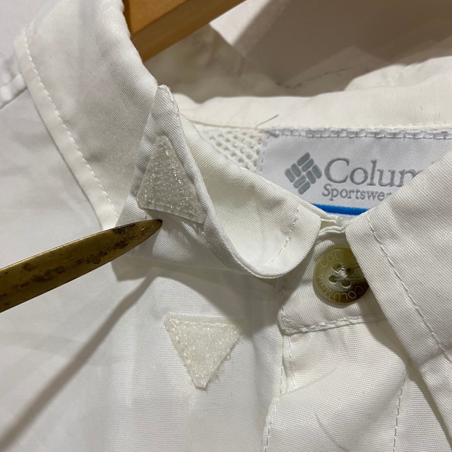 『送料無料』Columbia コロンビア　フッシィングシャツ　半袖　白　ポケット　XL