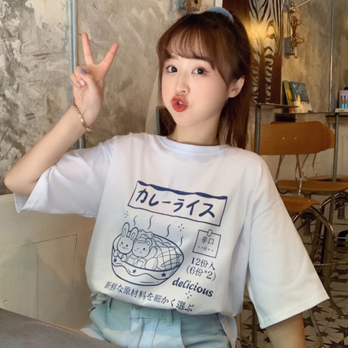 ✞ プリント柄ラウンドネックTシャツ トップス 大人ガーリー スウィート キュート カジュアル ✞ゴスロリ SM ミリ 甘ロリ クラロリ 和ロリ エレガント 黒ロリ 姫ロリ 華ロリ BB-BB8168267