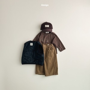 【Amigo】キャットプリントT ブラウン 80~100cm
