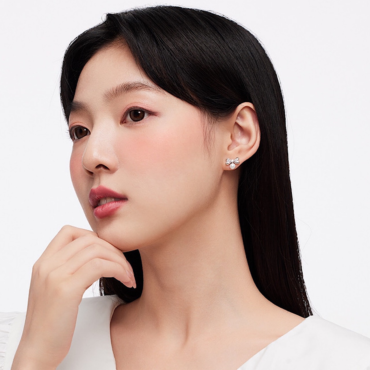 おしゃれ キラキラ 結び目 リボン シルバー ピアス - 3