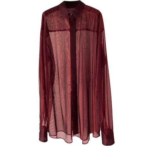 SHEER LONG SHIRT【WINE RED】