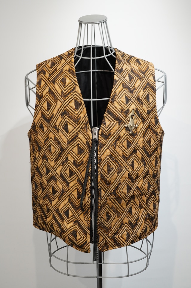 eofm  / African Kuba Cloth Horse Leather Vest