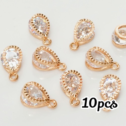 送料無料◆キュービックジルコニア ドロップチャーム