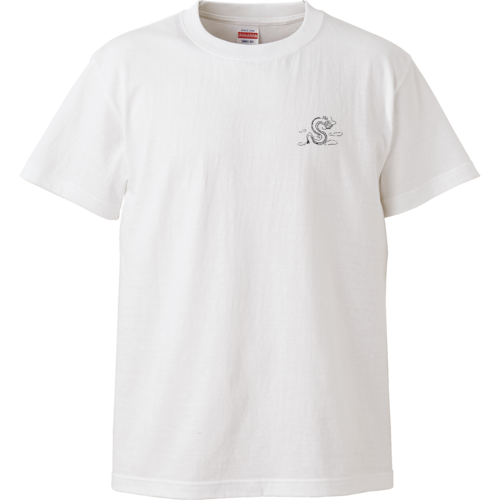 『龍ワンポイントTシャツ』@natsu画伯/ホワイト