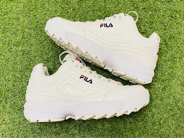 FILA Women’s Fila Disruptor 2 Premium Patent White 24.5cm 5FM00542-125 15KB3238