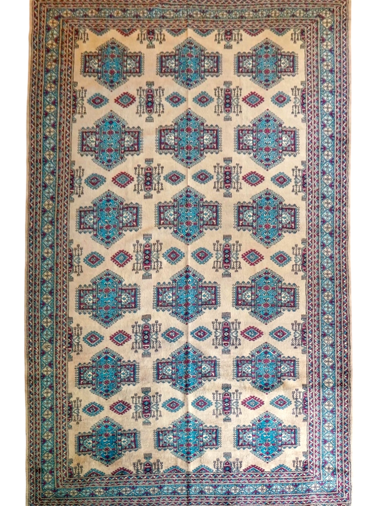 ペルシャ手織りカシュクリギャッベ 93×74cm｜風景画のような天然染料