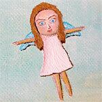 世界は手の中に 直筆油彩原画 額縁入り 12号サイズ | エンジェル