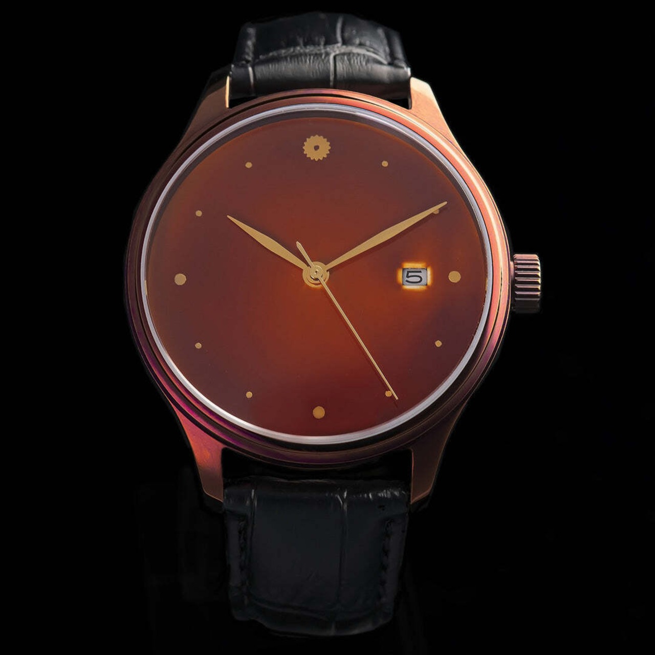 ドリームウォッチ・漆・白檀塗 カラー 本牛革スムース ベルト