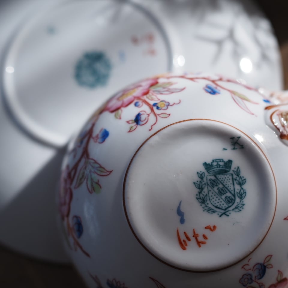 希少フランスアンティーク サルグミンヌ ミントン217 カップ＆ソーサー