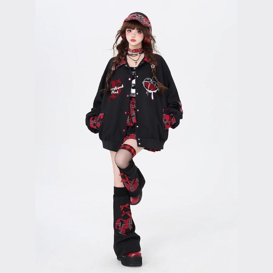 サブカル系 地雷 CRAZYGIRLシリーズ ジャケット パープル 長袖 サブカル系 地雷 CRAZYGIRLシリーズ ジャケット パープル 長袖