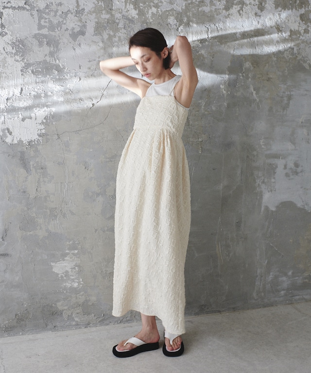 JACQUARD COCOON CAMI DRESS　(IVORY)