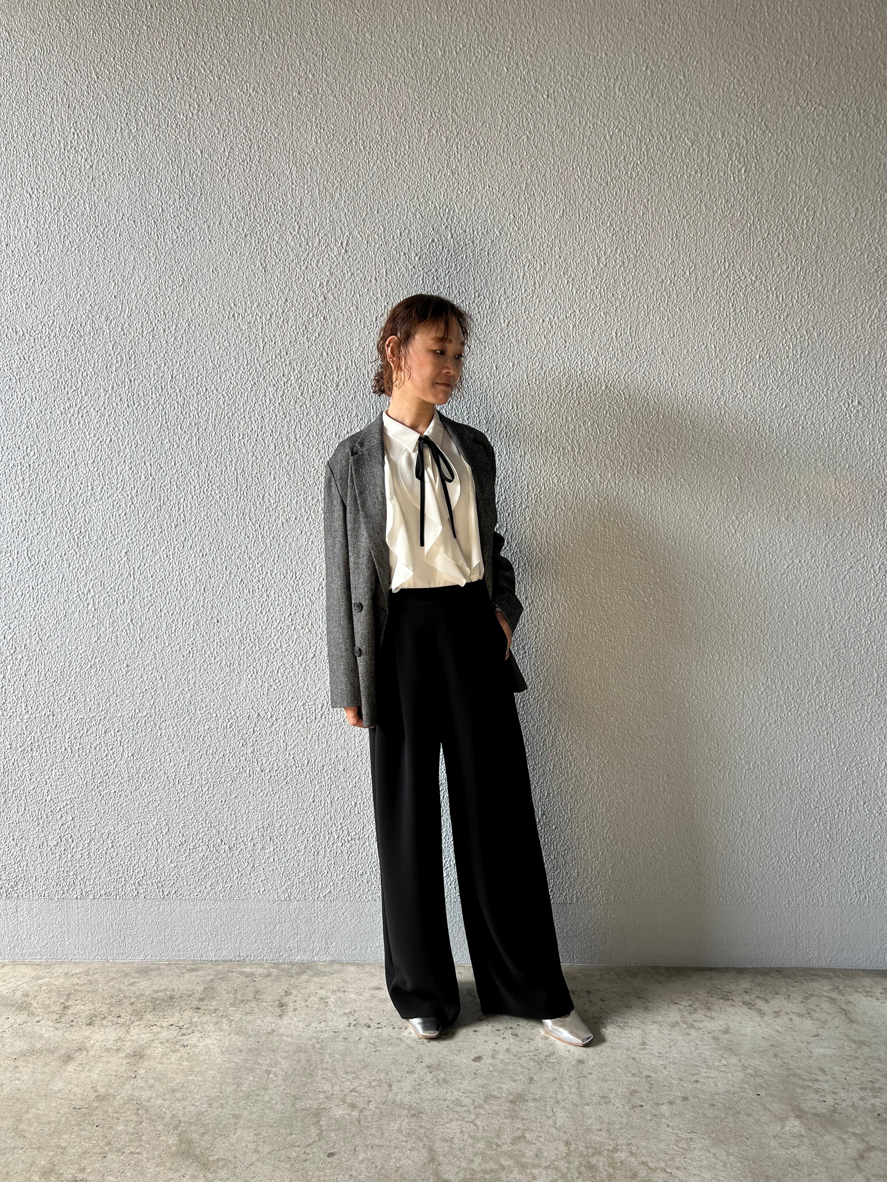 【PASSIONE】タック入りジョーゼットワイドパンツ 536610