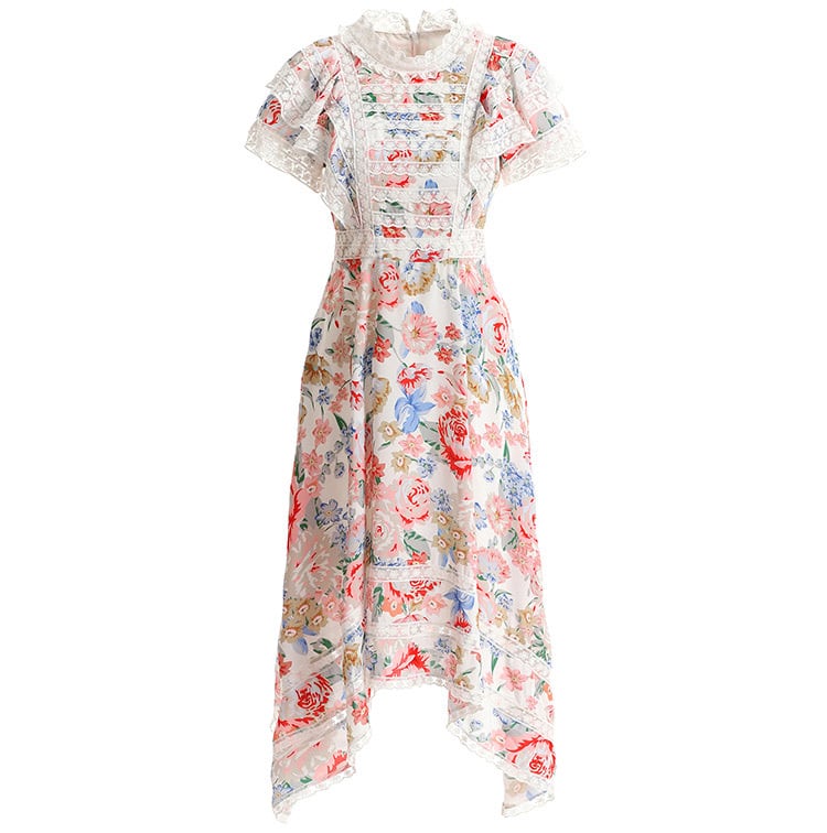 レディース 派手 柄 ドレスワンピース ワンピ 柄物 ゴージャス 花 柄 フラワーワンピース Antoinette