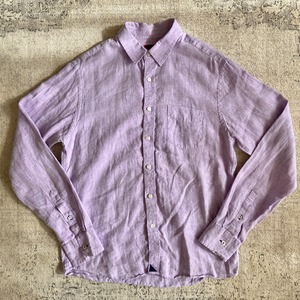 Linen  L/S  Purple Shirt  M  F760
