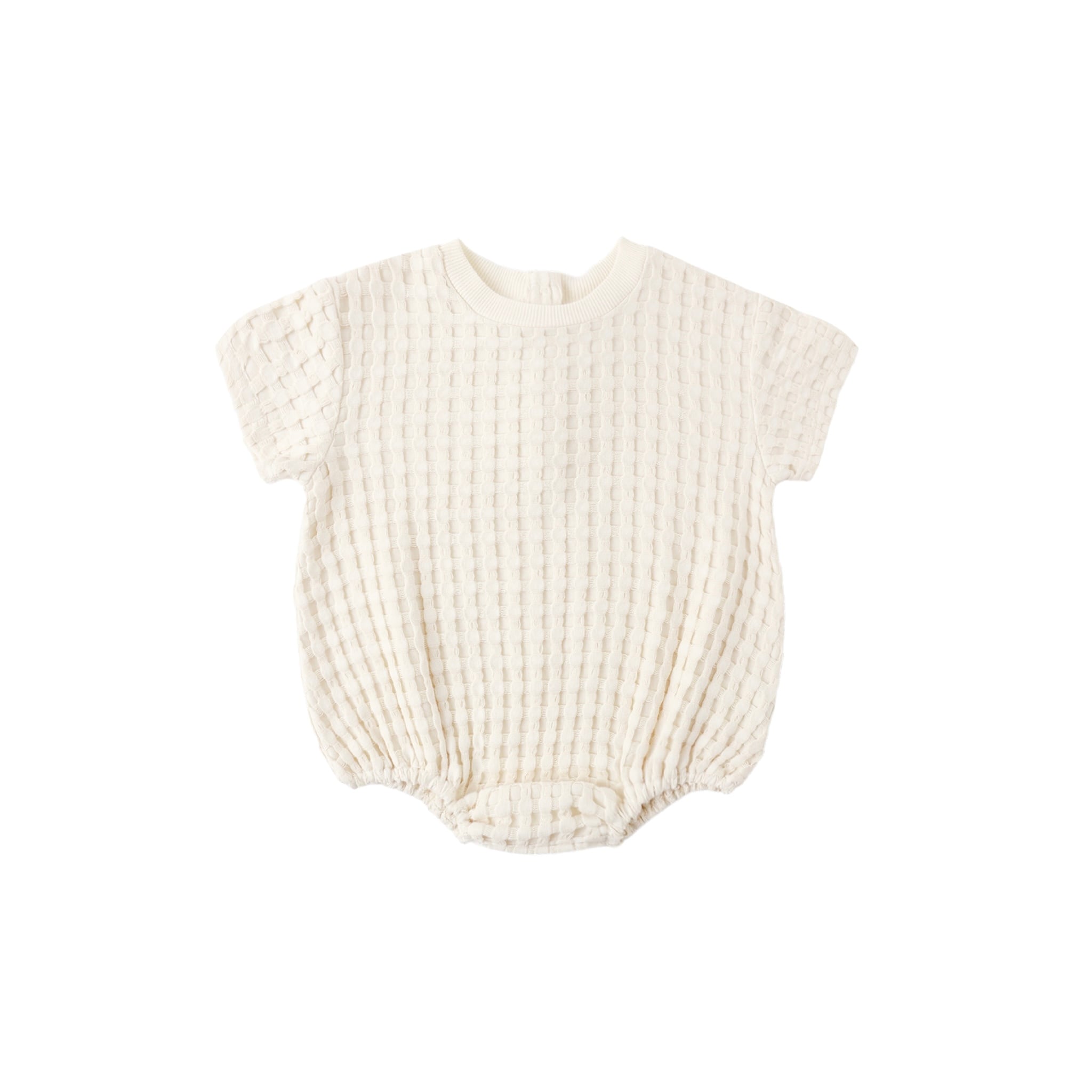 Quincy Mae(クインシーメイ) / 26ss RELAXED BUBBLE ROMPER / NATURAL / 6-12M・12-18M