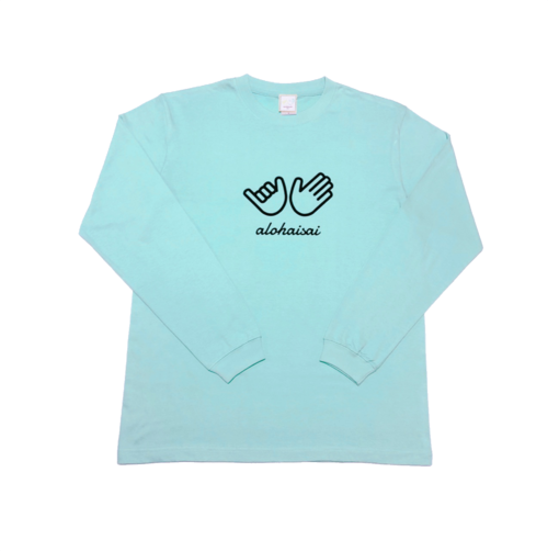 alohaisai Long Sleeve Tee シーサイドブルー(ハンドサイン)